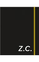 Z.C.: Classic Monogram Lined Notebook Personalized With Two Initials - Matte Softcover Professional Style Paperback Journal Perfect Gift for Men and Women