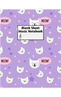 Blank Sheet Music Notebook: Easy Blank Staff Manuscript Book Large 8.5 X 11 Inches Musician Paper Wide 12 Staves Per Page for Piano, Flute, Violin, Guitar, Trumpet, Drums, Cell