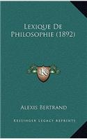 Lexique De Philosophie (1892)