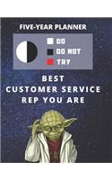 5 Year Monthly Planner For 2020, 2021, 2022 - Best Gift For Customer Service Representative - Funny Yoda Quote Appointment Book - Five Years Weekly Agenda: Star Wars Fan Notebook - Start: January - 60 Months To Plan - Day Book For Planning Goals