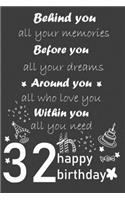 behind you all your memories before you all your dreams happy birthday 32th