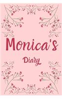 Monica's Diary: Monica Named Diary/ Journal/ Notebook/ Notepad Gift For Monica's, Girls, Women, Teens And Kids - 100 Black Lined Pages - 6 x 9 Inches - A5