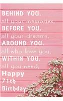 Behind You All Your Memories Before You All Your Dreams Happy Birthday: Lined Journal / Notebook - Rose Gold 66th Birthday Gift For Women - Fun And Practical Alternative to a Card - Impactful 66 Years Old Wishes -