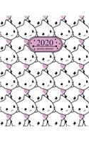 2020 weekly planner: Weekly & Monthly Planner 2020, Calendar Schedule Organizer Appointment Journal Notebook and Action day With cute cats on a white background
