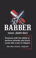 Barber noun. (bahr-ber) Someone with the ability to perform miracles...: Artistic Cartoon Beard 2020 Planner - Weekly & Monthly Pocket Calendar - 6x9 Softcover Organizer - For Funny Hipster, Barber & Mustache