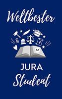Weltbester Jura Student: A5 Geschenkbuch KARIERT zum Jura Studium Notizbuch für Rechts-studenten Anwälte Jurist witziger Spruch zum Abitur Studienbeginn Erstes Semester
