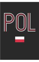 Vintage Poland Notebook - Poland Diary - Retro Polish Flag Journal - Poland Gifts: Medium College-Ruled Journey Diary, 110 page, Lined, 6x9 (15.2 x 22.9 cm)