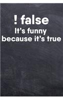 !False Funny Because It's True: Programming College Ruled Notebook (6x9 inches) with 120 Pages