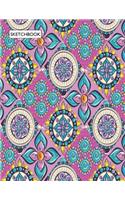 sketchbook: Mandala flower cover (8.5 x 11) inches 110 pages, Blank Unlined Paper for Sketching, Drawing, Whiting, Journaling & Doodling(1 Mandala Flower Sketchbook)