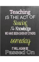 Teaching IS THE ACT OF Sharing the knowledge
