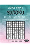 Large Print Sudoku 200 Medium Puzzles