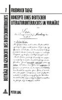 Konzepte Eines Deutschen Literaturunterrichts Im Vormaerz