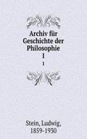 Archiv fur Geschichte der Philosophie