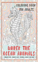 Under the Ocean Animals - Coloring Book for adults - Stingray fish, Chinese carps, Seashell, Moray, and more