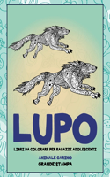 Libri da colorare per ragazze adolescenti - Grande stampa - Animale carino - Lupo
