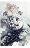 Notebook: Lined Notebook Watercolor Journaling Ruled Workbook Diary For Animals cat lovers Children Gifts (107 pages, 6x9)