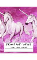 Draw and Write Story Paper Journal: Unicorn Back to School Workbook