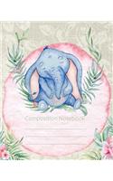 Composition Notebook: Elephant Fashion Wide Ruled Line Paper Legal Ruled Notebook Writing Book For Elementary Grammar Home School Kids