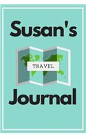 Susan's Travel Journal: Personalized lined journal, notebook or travel diary. 6x9 Softcover 110 lined pages - Great Travel Gift!