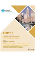 CIKM 16 ACM Conference on Information and Knowledge Management Vol 2