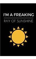 I'm A Freaking Ray Of Sunshine: Lined notebook/journal 7X10