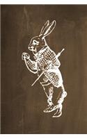 Alice in Wonderland Chalkboard Journal - White Rabbit (Brown): 100 page 6" x 9" Ruled Notebook: Inspirational Journal, Blank Notebook, Blank Journal, Lined Notebook, Blank Diary