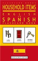 Household Items - English to Spanish Flash Card Book