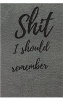 Shit I should remember: Internet Password Logbook, Journal & Notebook, Log Book For Disorganized People