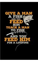 Man fish feed for a lifetime: 6x9 Aquarium - lined - ruled paper - notebook - notes