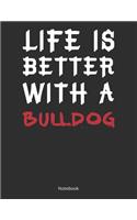 Life is Better With A Bulldog Notebook: Lined Notebook / Journal Gift, 120 Pages, 8.5x11, Soft Cover, Matte Finish