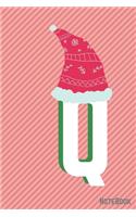 Initial X-mas Letter Q Notebook With Funny X-mas Bear., X-mas First Letter Ideal for For Boys/ Girls, Christmas, Gift and Notebook for School: Lined Notebook / Journal Gift, 120 Pages, 6x9, Soft Cover, Matte Finish