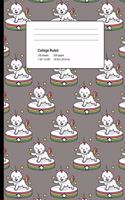 College Ruled 200 Pages: Gray Cat Unicorn Composition Notebook, Unicorn Cat College Composition Book, Notebook For Girls That Love Caticorns