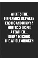 What's the Difference Between Erotic and Kinky? Erotic Is Using a Feather... Kinky Is Using the Whole Chicken