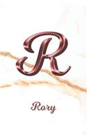 Rory: Sketchbook - Blank Imaginative Sketch Book Paper - Letter R Rose Gold White Marble Pink Effect Cover - Teach & Practice Drawing for Experienced & As