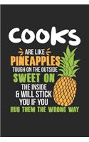 Cooks Are Like Pineapples. Tough On The Outside Sweet On The Inside: Koch Ananas Notizbuch / Tagebuch / Heft mit Punkteraster Seiten. Notizheft mit Dot Grid, Journal, Planer für Termine oder To-Do-Liste.