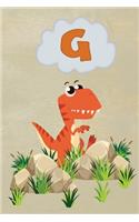 G: Personalized Monogram Initial Notebook/Journal(7 Dinosaur Notebook)