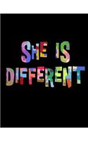 She Is Different: Autism Journal, Embrace Different, Autism Notebook, 200 pages college rule, 8.5 x 11