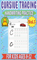 Cursive Tracing Handwriting Practice for Kids Ages 8-12 Vol1 by Round Duck
