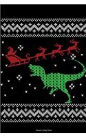 Dinosaur Eating Santa: Funny Christmas Trex Blank Book, Journal, Diary, Notebook for Men & Women