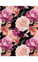 Peonies and Roses Giant Sketchbook: Large Sketchbook - 600 Pages (300 Sheets), Giant Sketchbook Floral, Gifts for Women