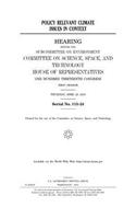 Policy relevant climate issues in context