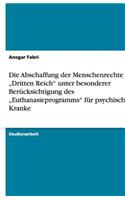 Die Abschaffung der Menschenrechte im "Dritten Reich" unter besonderer Berücksichtigung des "Euthanasieprogramms" für psychisch Kranke