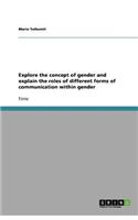 Explore the concept of gender and explain the roles of different forms of communication within gender: (English)