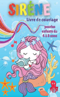 Sirène Livre de Coloriage Pour les Enfants de 4 à 8 Ans