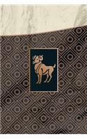 Monogram Aries Journal: Blank Notebook Diary Pad(70 Luxury One 365 Lined)