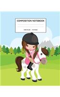 Composition Notebook: Wide Ruled Notebook Journal - Cowgirl Horseback Riding