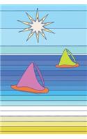 Sailing Yacht Summer Beach Scene Notebook