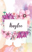 Kaylee: Personalized Journal - beautiful floral notebook cover with 120 blank, lined pages.