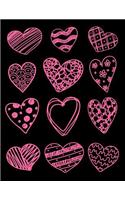 Doodle Hearts Sheet Music Notebook