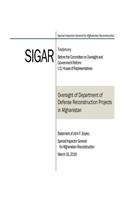 Oversight of Department of Defense Reconstruction Projects in Afghanistan